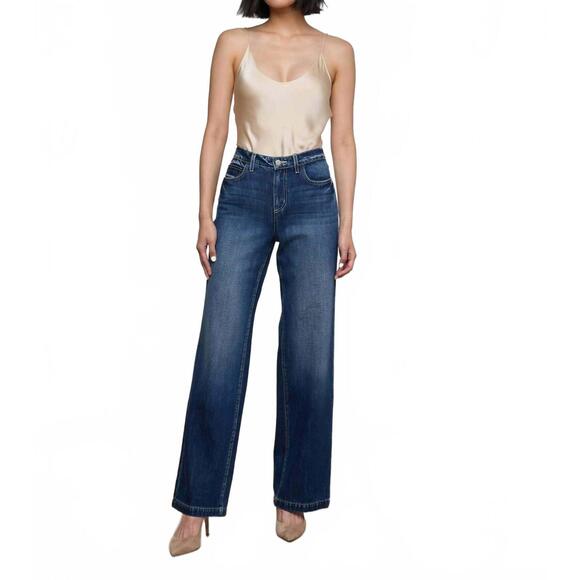 NEW L'AGENCE clayton high rise wide leg jean in orella